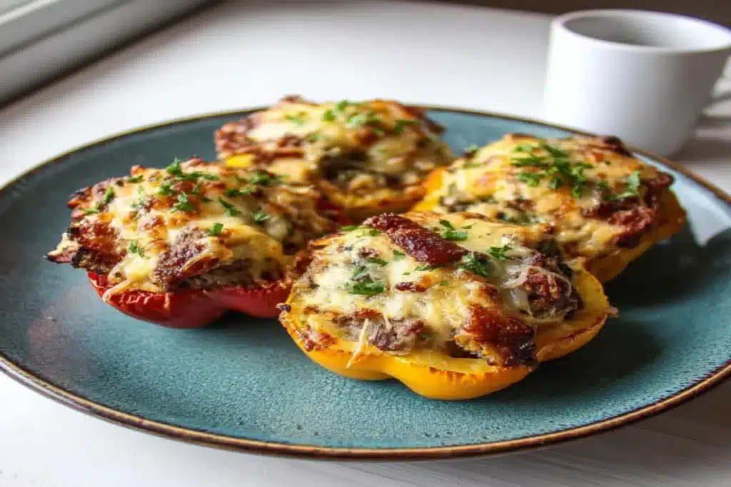 Keto Philly Cheesesteak Bell Peppers
