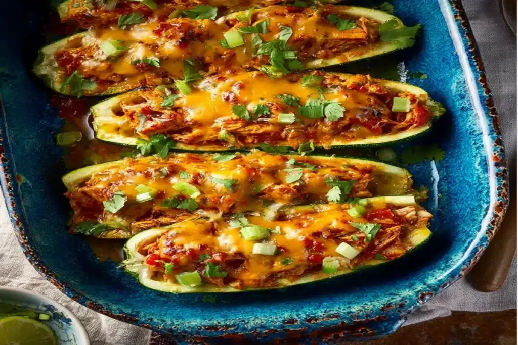 Chicken Enchilada Stuffed Zucchini Boats: A Healthy Twist! 4 image 1200x800 1753879142303