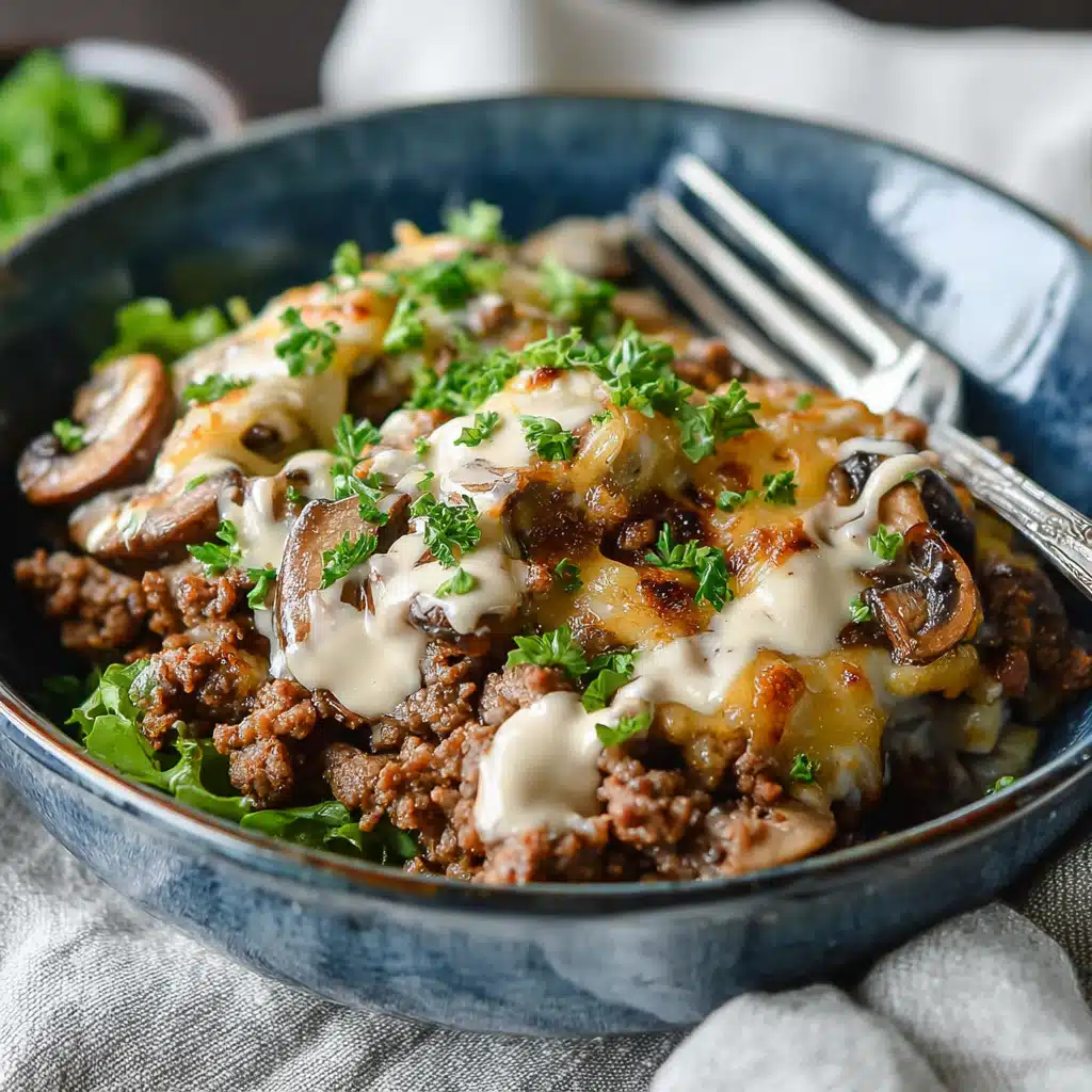 Keto Mushroom & Swiss Burger Bowls: A Tasty Delight!