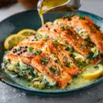 Keto Spinach Artichoke Stuffed Salmon