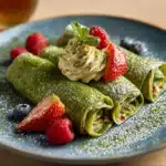 Low Carb Matcha Whipped Cream Crepes