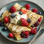Low Carb Vanilla Berry Crepes