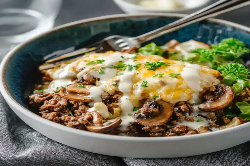 Keto Mushroom & Swiss Burger Bowls: A Tasty Delight! 4 image 1200x800 1753563363034