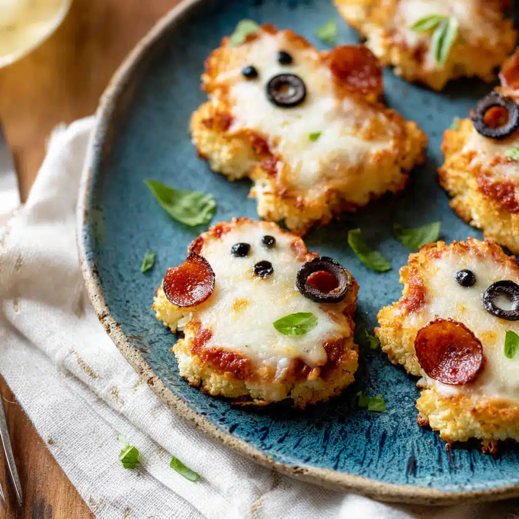 Ghostly Cauliflower Pizza Bites