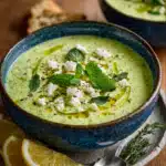 Keto Cold Zucchini, Feta, Mint & Basil Soup