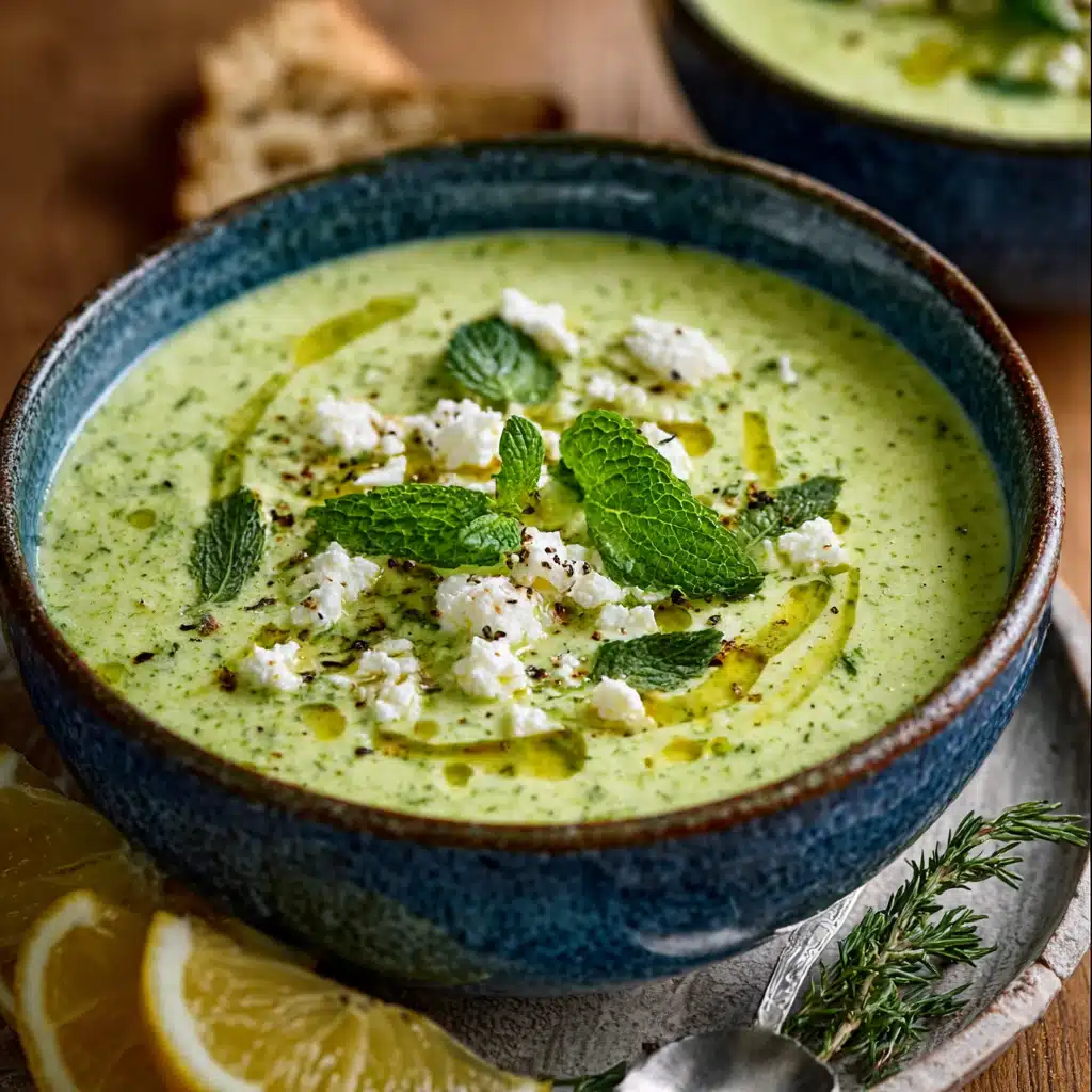 Keto Cold Zucchini, Feta, Mint & Basil Soup Delight!