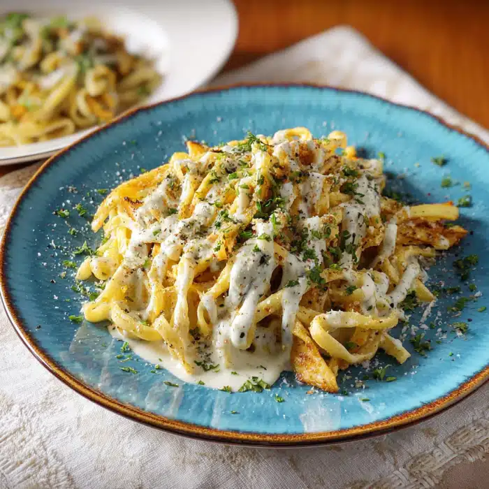 Keto Egg Fast Dinner Noodles w Basil Cream Sauce