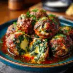 Keto Mozzarella-Stuffed Spinach Meatballs