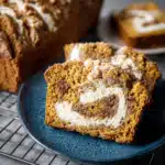 Keto Pumpkin Spice Bread with Cream Cheese Swirl