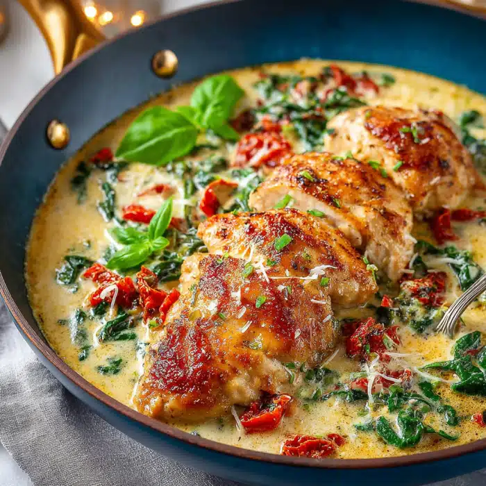 Keto Tuscan Chicken with Cream Sauce