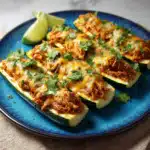 Keto Zucchini Chicken Enchilada Boats