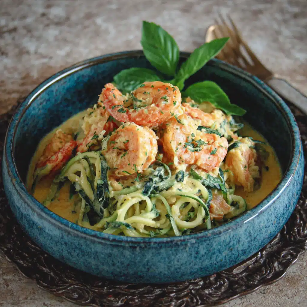 Low Carb Creamy Shrimp Zucchini Noodles