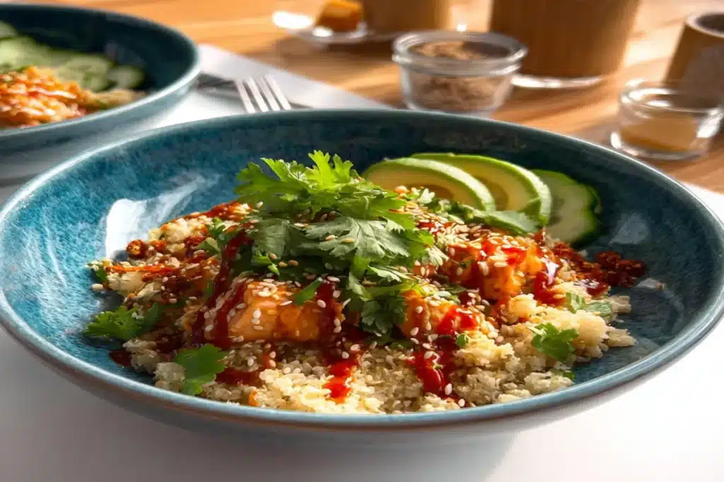 Keto Spicy Salmon Rice Bowl: A Delicious Low-Carb Treat! 4 image 1200x800 1758114476262