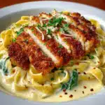 Crispy Chicken with Creamy Pasta