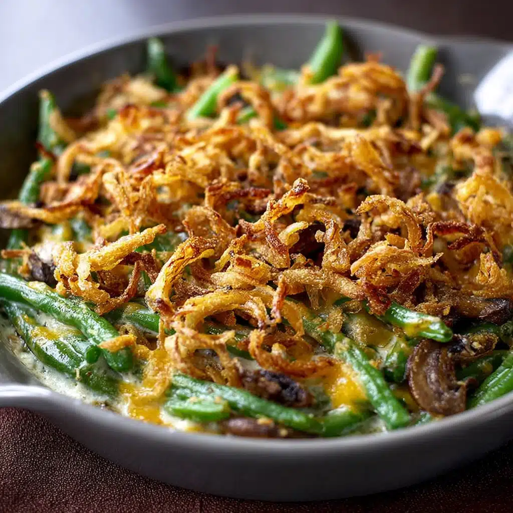 Fresh Green Bean Casserole with Crispy Onions