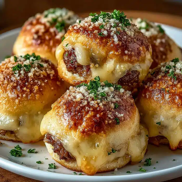 Garlic Parmesan Cheeseburger Bombs