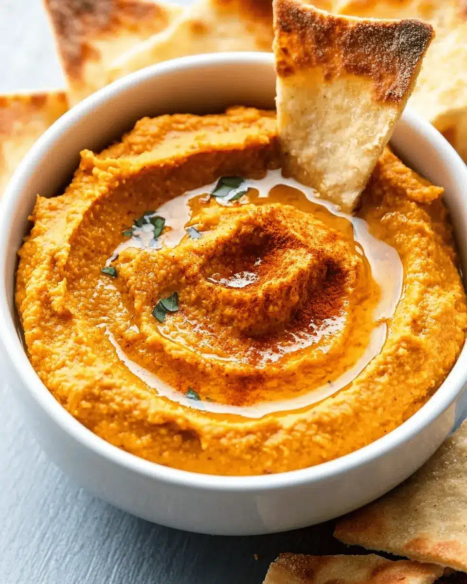 Spiced Pumpkin Hummus: The Best Fall Snack with Pita Chips