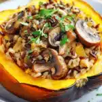 Mushroom & Wild Rice Stuffed Acorn Squash First Image First Image