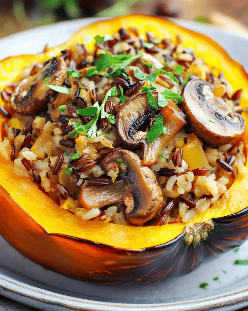 Mushroom & Wild Rice Stuffed Acorn Squash: A Cozy Delight