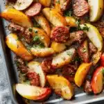Spiced Apple & Chorizo Sheet-Pan Dinner First Image First Image