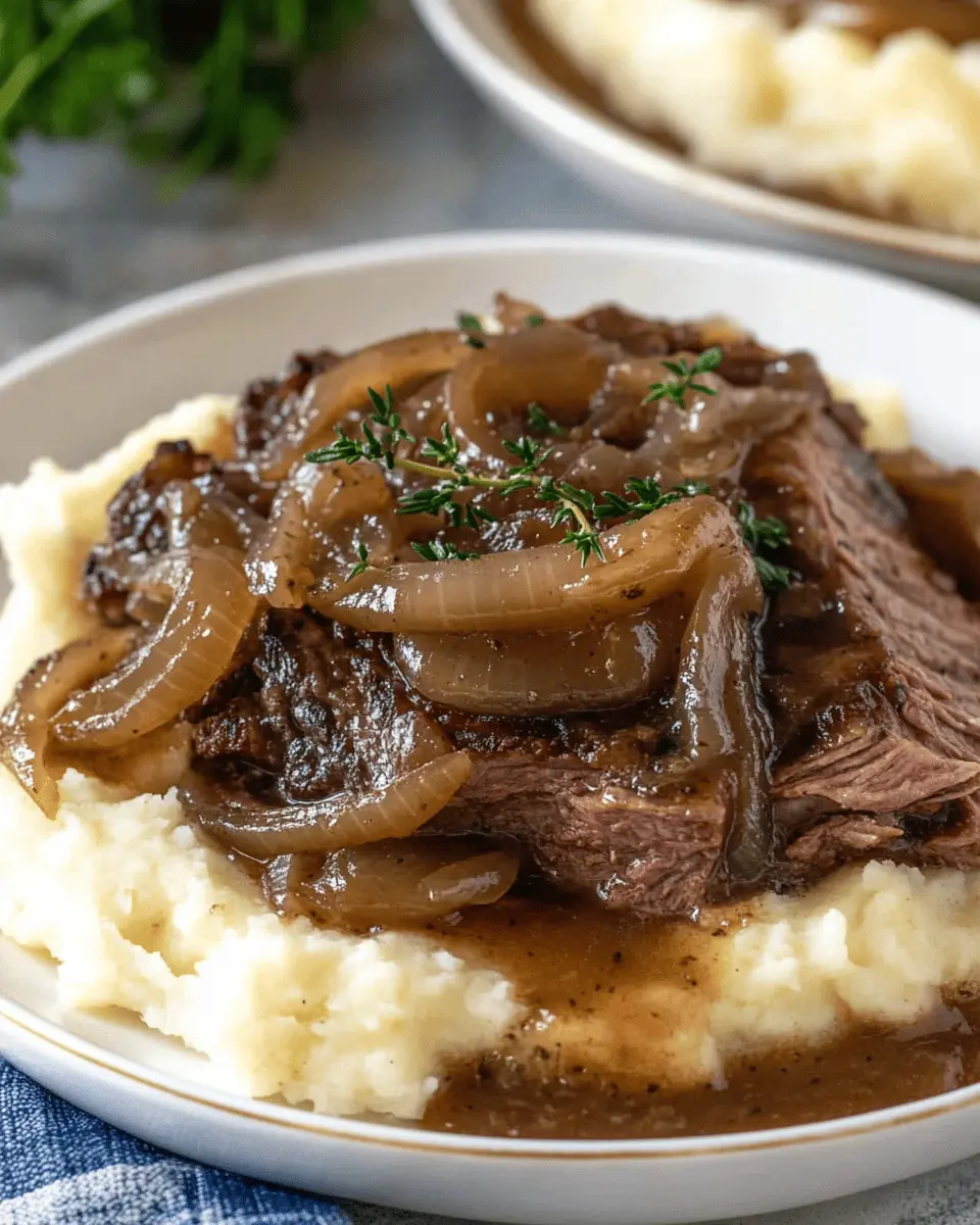 Savory Crock Pot French Onion Pot Roast That’s Totally Indulgent