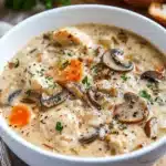 Creamy Mushroom Chicken and Wild Rice Soup First Image First Image