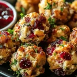 Make-Ahead Cranberry Turkey Stuffing Balls First Image First Image