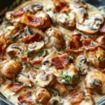 Creamy Mushroom & Bacon Skillet First Image First Image